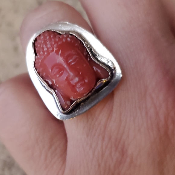 New Carved Buddha Head Unisex 925 Silver Ring. - Picture 5 of 13